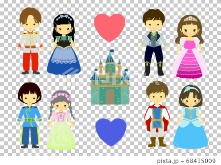 王子様お姫様セットのイラスト素材
